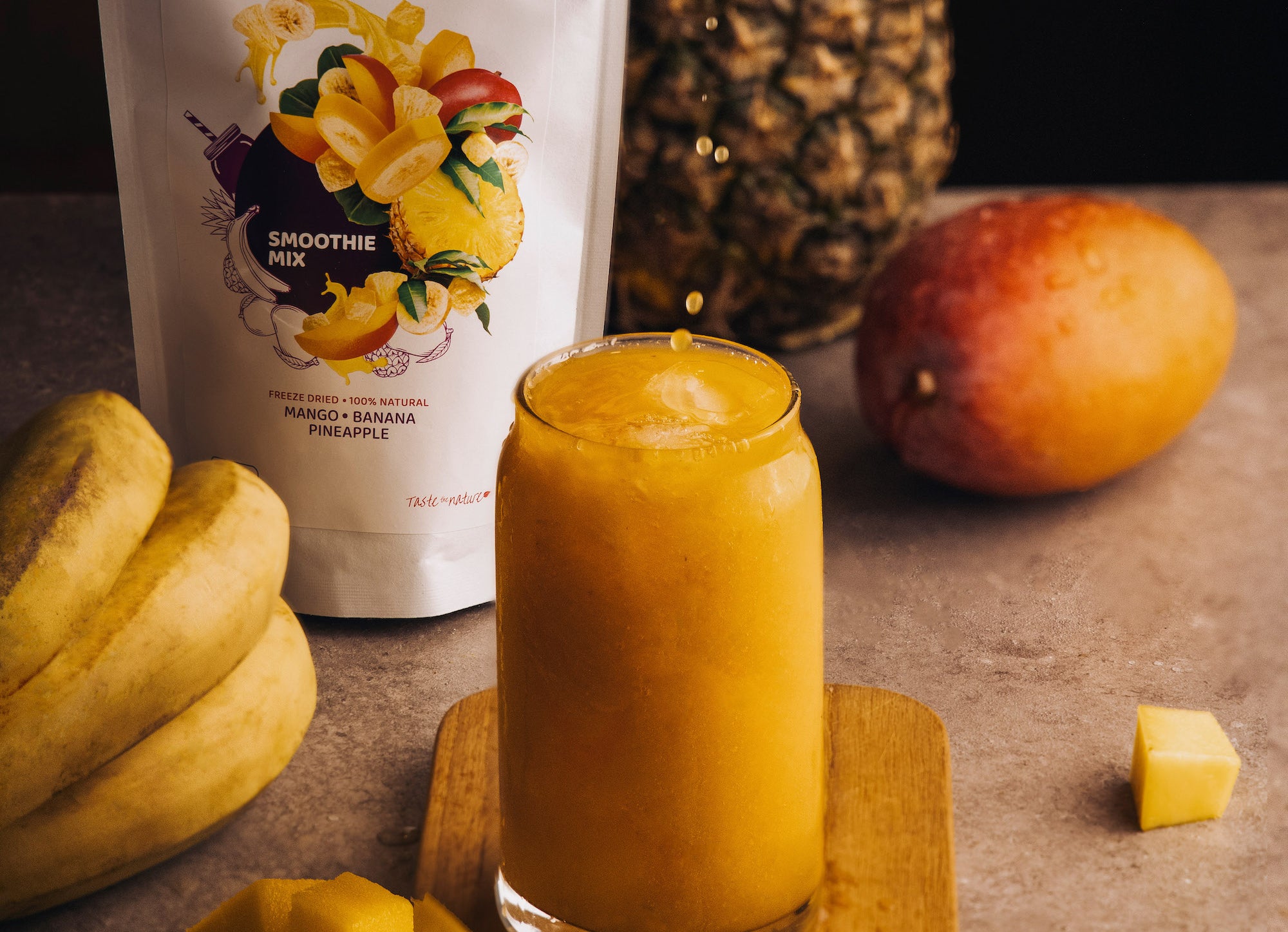 Freeze dried smoothie mix Yellow with mango juice