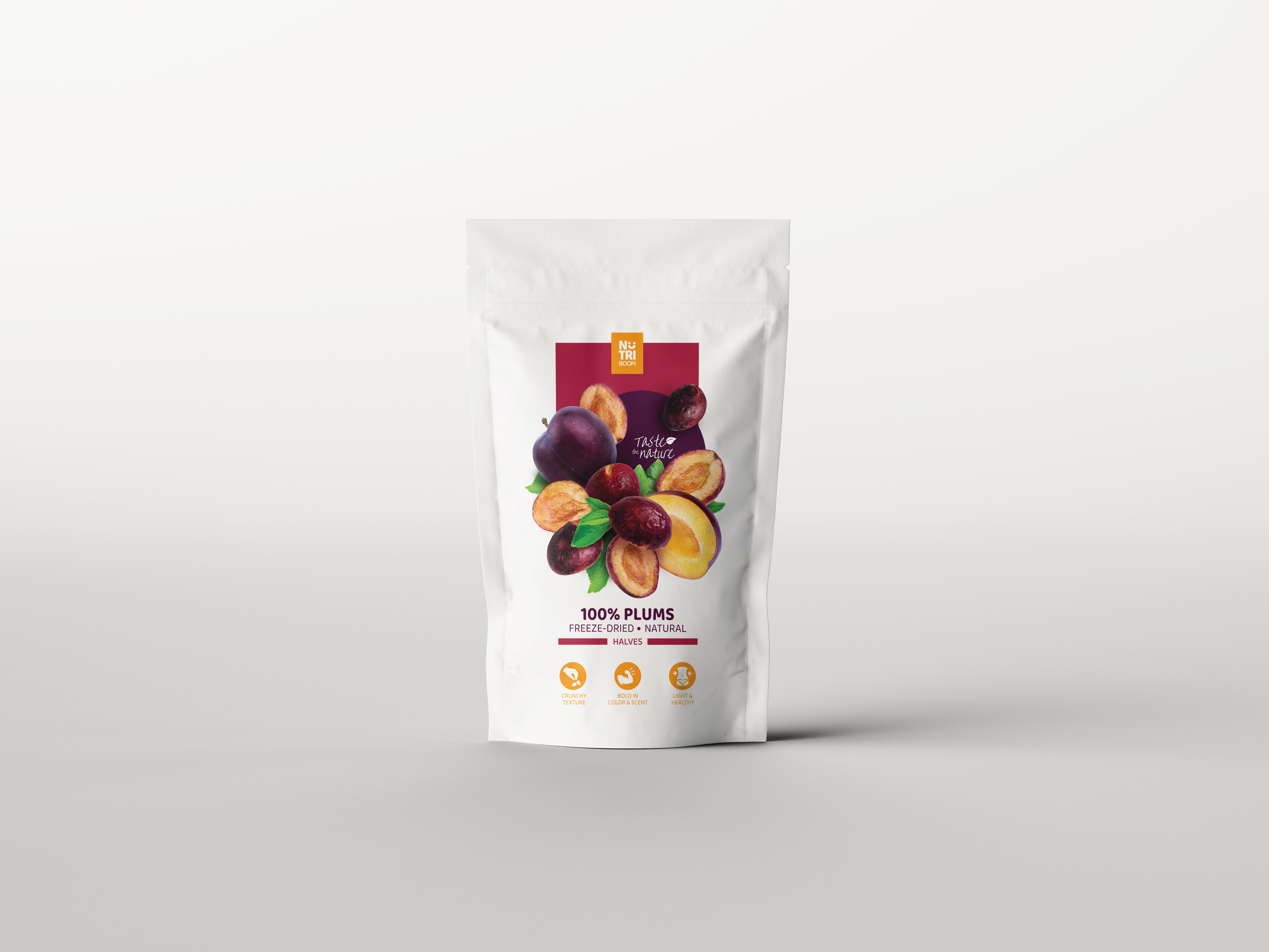 freeze dried plums, halves, freeze dried fruits, auksti kaltētas plūmes, pusītes, liofilizētas plūmes, sublimētas plūmes