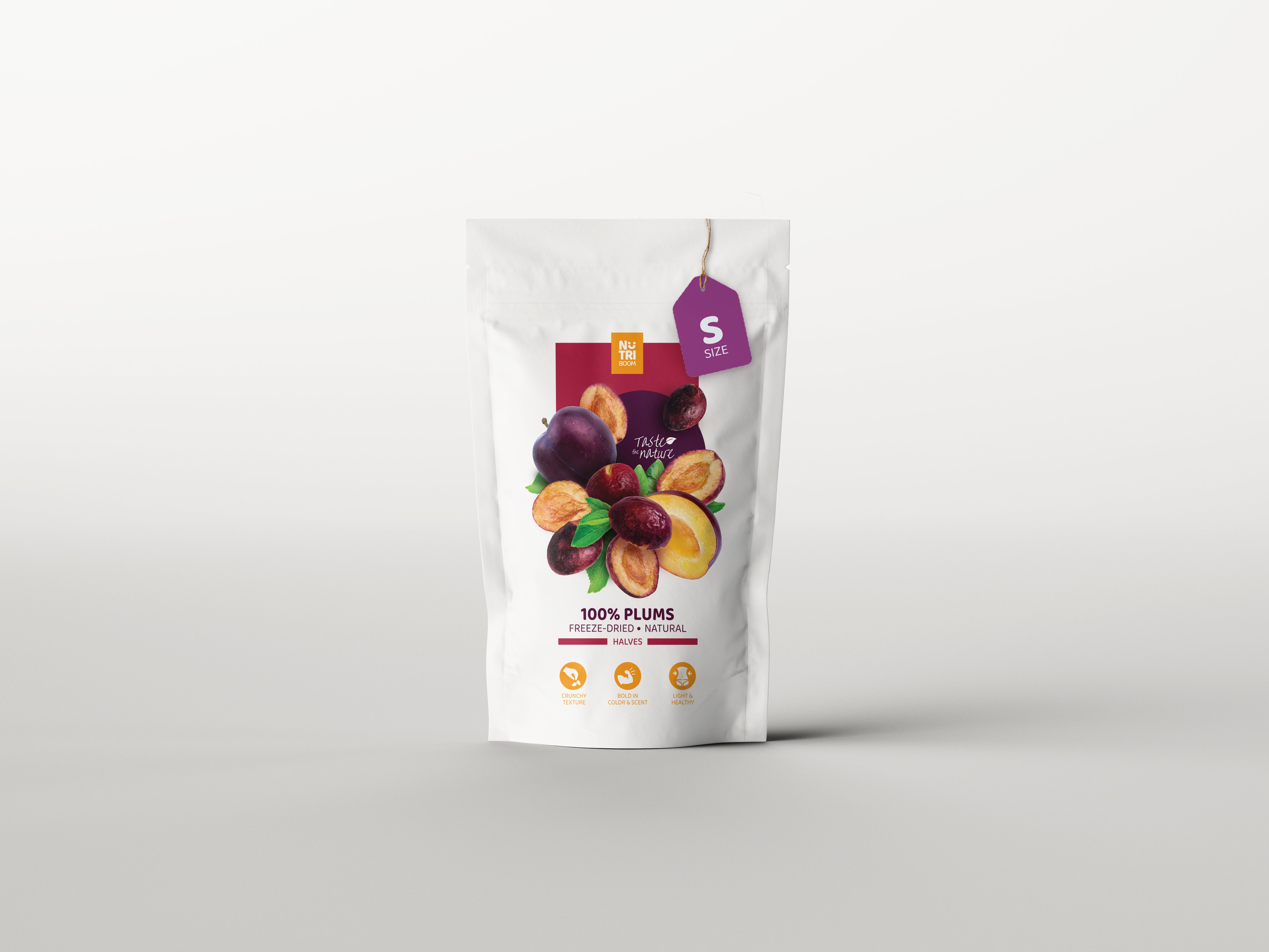 freeze dried plums, halves, freeze dried fruits, auksti kaltētas plūmes, pusītes, liofilizētas plūmes, sublimētas plūmes