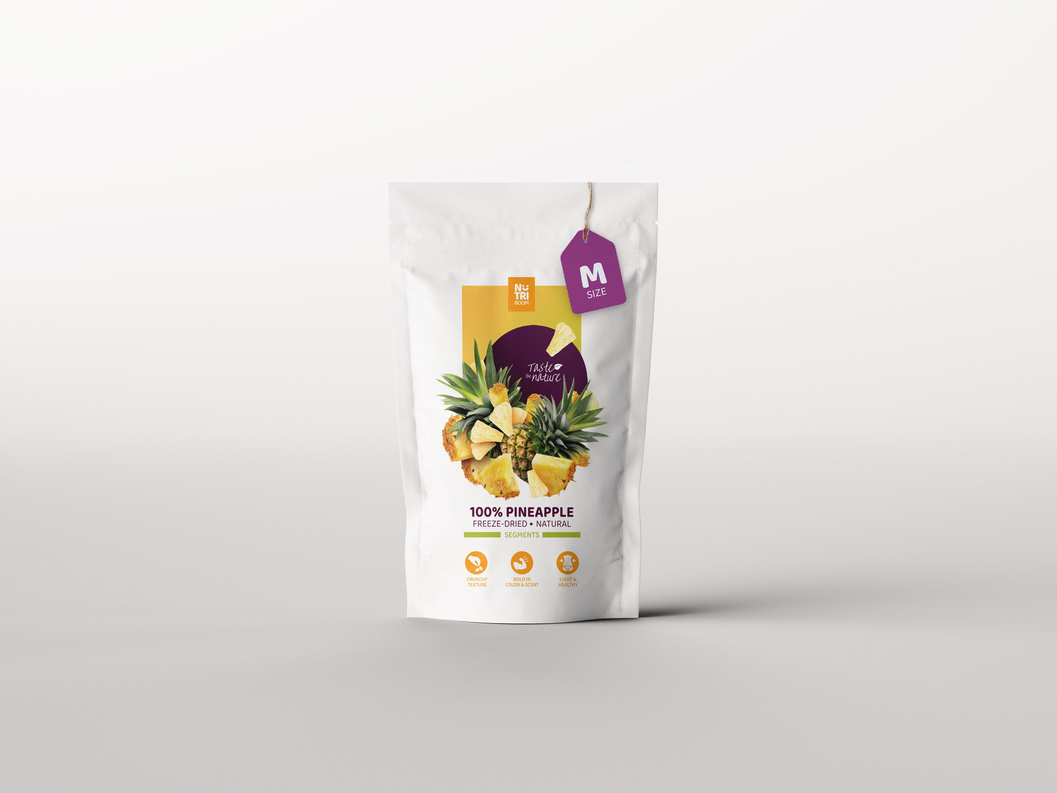nutriboom freeze dried pineapple, healthy snacks, snack to go, healthy sweets, preserve nutrients, taste, aroma, color and appearance