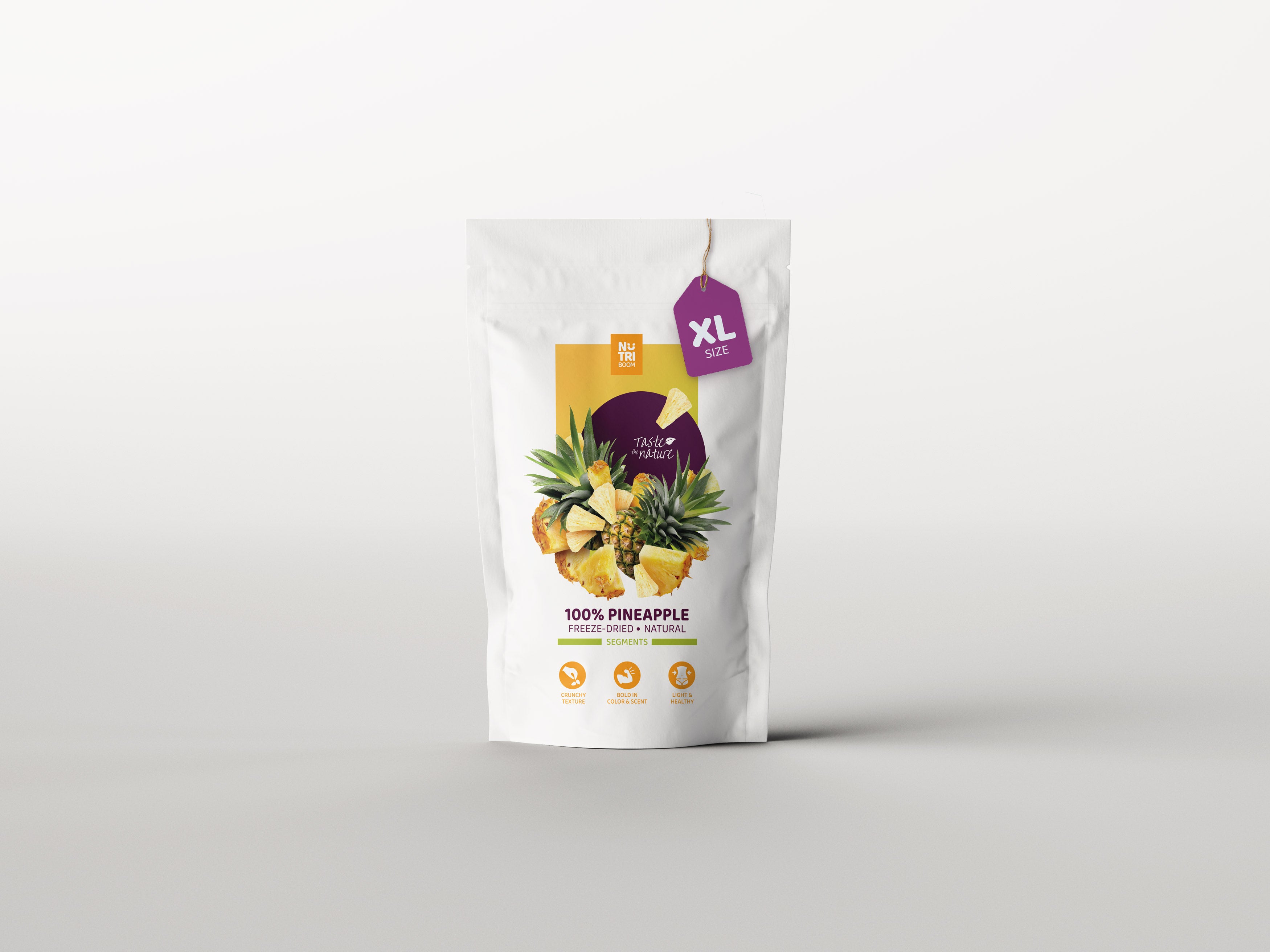 nutriboom freeze dried pineapple, healthy snacks, snack to go, healthy sweets, preserve nutrients, taste, aroma, color and appearance